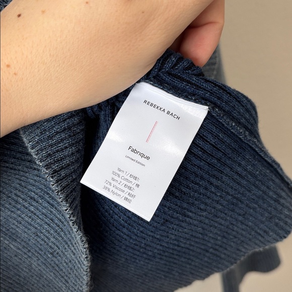 Fabrique x Rebekka Bach ribbed knit cardigan slim fit hook-and-eye closures sz 2 - Picture 5 of 5